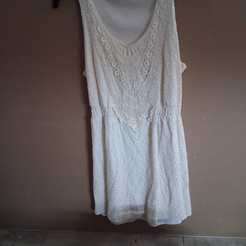 Elegant Lace Mini Dress in Cream